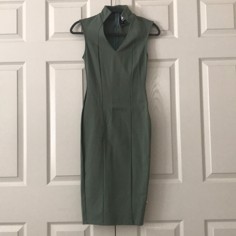 olive green midi dress